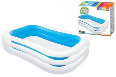 Басейн 56483 "Сімейний" 3 секції, прямокутний, рем.комплект, в коробці р.262x175x56 см INTEX купити