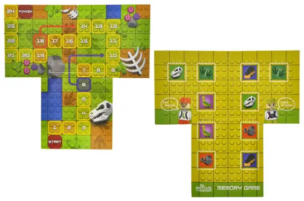 Конструктор блочний QB300-101 "Block&Steps: Земля динозаврів" + ходилка і меморі гра 3в1, 41дет. qbee купити недорого в Україні, фото 8