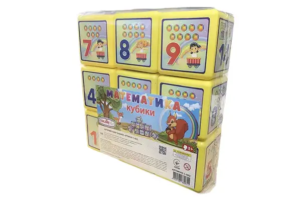 Кубики "Математика" 85мм 9 деталей 1-062 Colorplast купити