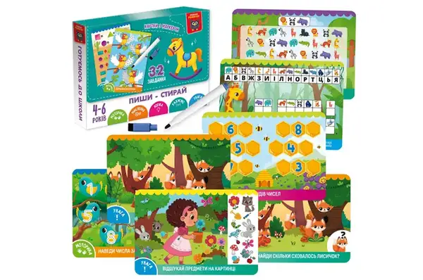 Розвиваюча гра VT5010-41 "Коник" картки пиши-стирай VladiToys купити