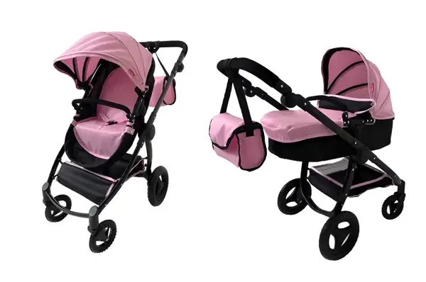 Візок для ляльки 2в1 CARRELLO ULTRA 9696 PINK з сумкою, металевий, в коробці .51*14,5*44,5см купити