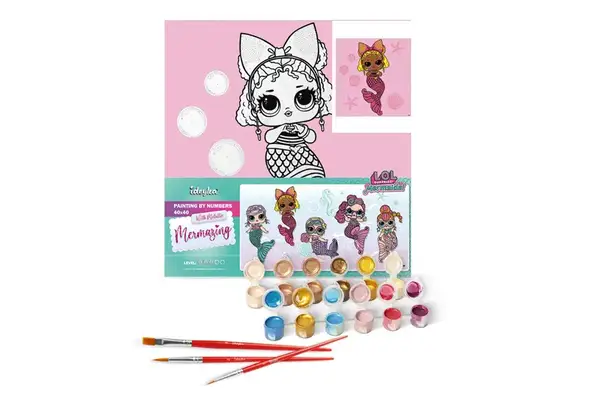 Набір для розпису по номерах для дітей "L.O.L. Surprise! Mermaids Queen Bee" 40х40 см. KHO6265 купити недорого в Україні, фото 2