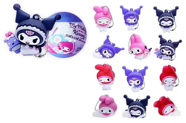 Фігурка-сюрприз HK024 на ланцюжку в кулі "Hello Kitty" - Моя Мелоді ТА Куромі (в асортименті) COOL THINGS купити