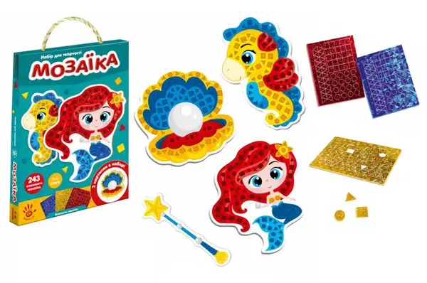 Набір для творчості "Блискуча мозаїка. Русалонька" VT4511-06 VladiToys купити