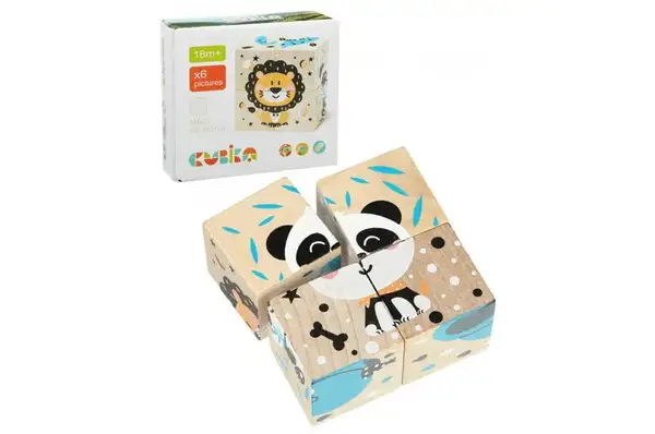 Дерев'яна іграшка Кубики "Тваринки" арт. 15429 CUBIKA купити