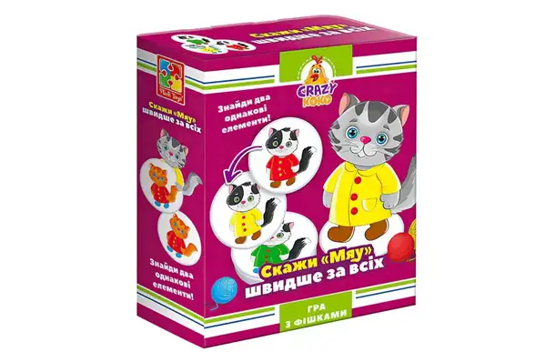 Настільна гра "Crazy Koko. Скажи Мяу!" VT8025-07 VladiToys купити