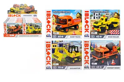 Конструктор KH53/001/1/2/3/4 "IBLOCK JUNIOR" 4види, 50-77деталей, р-р кор. 20x5x15см (дисп.бокс.6уп) Kids hits купити