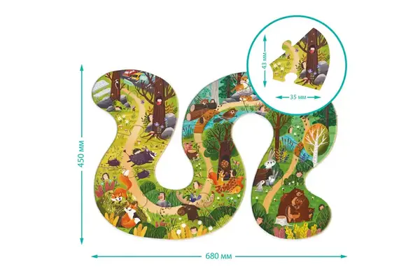 Пазл ходилка "Хто живе в лісі" з дерев'яними фігурками 300608 DoDo купити недорого в Україні, фото 2