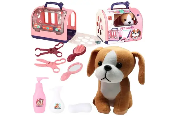 Собака з переноскою і аксесуарами, в коробці 832-165 р.33*17*21,5см купити