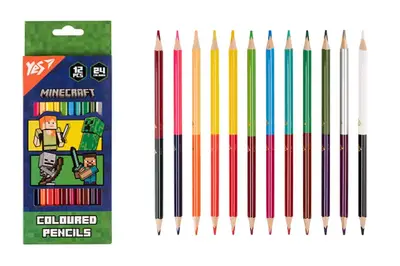Олівці кольорові Yes 12/24 кольорів Minecraft. Heroes купити
