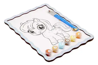 Картина по номерах Puz-22961 "Поні" дерев'яна, формат А4 PuzzleOk купити