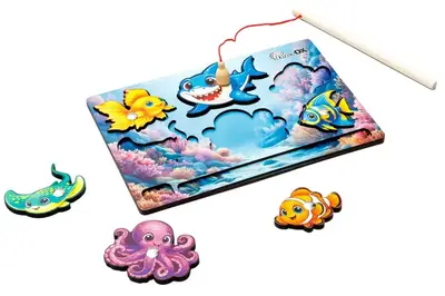 Сортер-вкладиш Puz-40273 Риболовля А5, дерев'яний розмір 21.5x14.5 см PuzzleOk купити