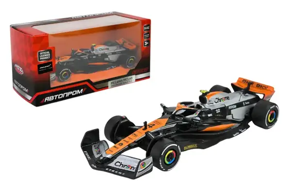 Машина АВТОПРОМ металева 67768 1:43 McLaren MCL60(2023 British Grand Prix),у короб. 14.5x6.5x7см купити