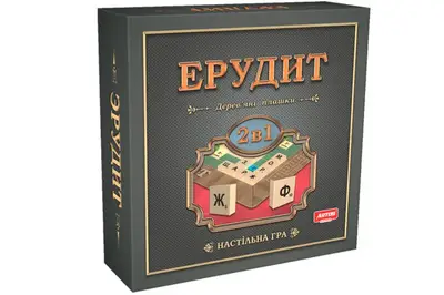 Настільна гра "Ерудит" 2в1 з дерев'яними плашками ARTOS купити