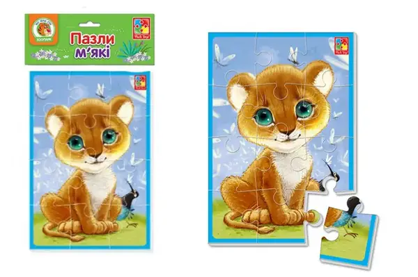 Пазли фомові "Зебрик та левеня" VT1103-42 VladiToys купити недорого в Україні, фото 2