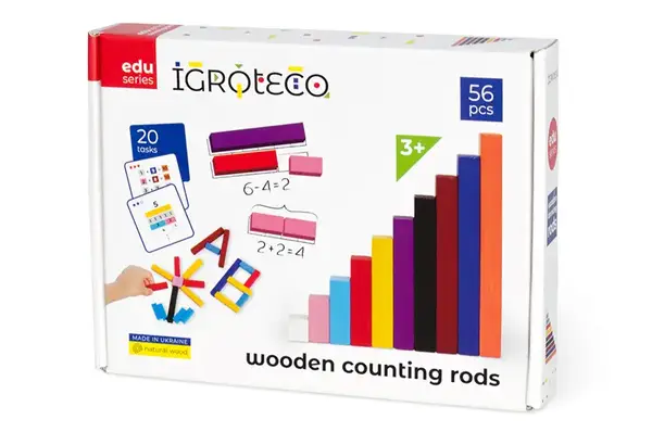 Дерев'яна розвиваюча гра "Палички Кюїзенера. Набір для лічби" 56 шт. 900385 IGROTECO купити