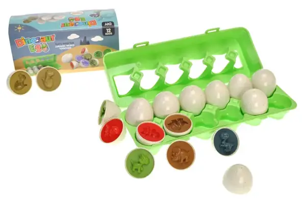 Сортер DF16 "Яйця діно" в лотку 12 шт., в коробці р.30x10x7 см YG Toys купити