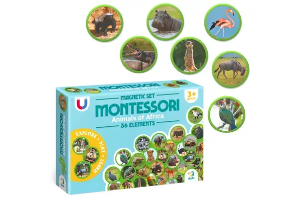 Магнітний набір 200284 "Монтесорі. Тварини на континентах: Африка" DoDo купити недорого в Україні, фото 4