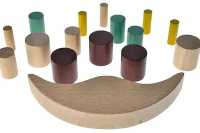 Розвиваюча дерев'яна гра QB800-002 "Місяць" балансир 16 дет. qbee купити