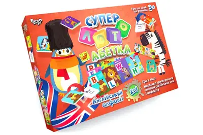 Настільна гра СЛА-01UE "Суперлото" Абетка укр/англ. DANKO купити
