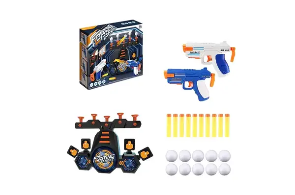 Тир 8829-C2, батарейка, 2 пістолета+10 поролон. кульок, 10 знарядів з присоскою, мішень короб. 26*7,5*35,5 см купити