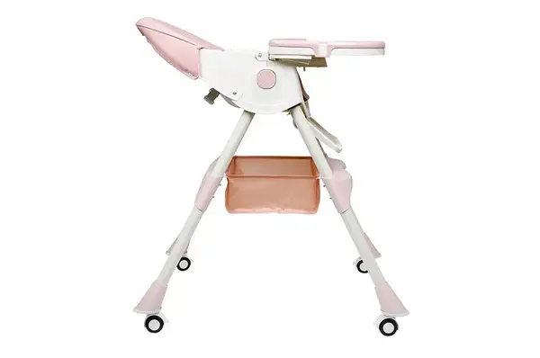 Стільчик для годування Kidoro One (ST-6540) Pink, з екошкіри на колесах, у коробці р.52x25x43 см купити недорого в Україні, фото 5