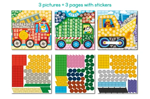 Набір для творчості. Мозаїка зі стікерами 300899 «Транспорт» DoDo купити недорого в Україні, фото 2