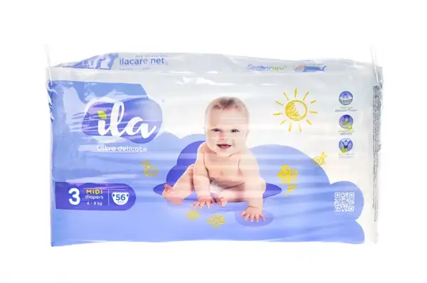 Підгузники ILA Ultra delicate "3 MIDI 4-9кг, 56шт в уп купити