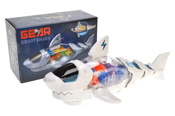Акула музична S-1 на батарейках, зі світлом, в коробці р.20х9х13 см YG TOYS купити