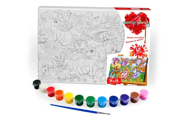 Набір для розпису на полотні 21x31 см PX-06-01,02,03,04,05...10 "Canvas Painting" DANKO купити недорого в Україні, фото 3