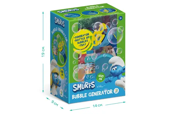 Генератор мильних бульбашок 200614 "Смурфики" на батарейках + 450 мл DoDo купити недорого в Україні, фото 5