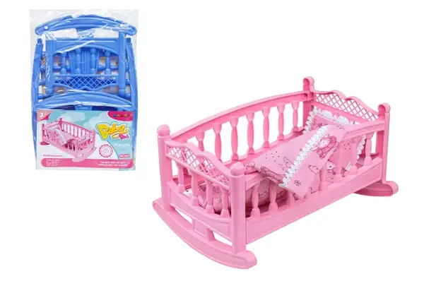 Ліжечко колиска для ляльок велике з постіллю 006/4 BAMSIC купити
