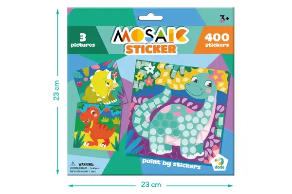 Набір для творчості. Мозаїка зі стікерами 300898 «Динозаври» DoDo купити недорого в Україні, фото 4