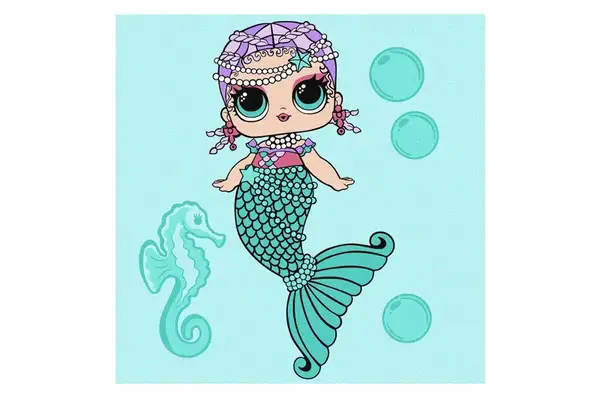 Набір для розпису по номерах для дітей "L.O.L. Surprise! L.O.L. Mermaids Merbaby" 40х40 см. KHO6262 купити