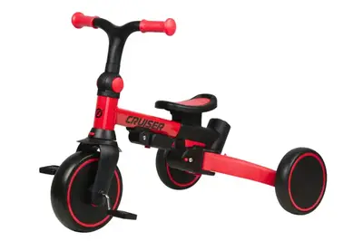 Триколісний біговел 3 в 1 Maraton Tri-cycle Cruiser Milano 001 red з батьківською ручкою купити