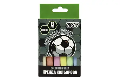 Крейда кольорова 400563 "Football" 12 шт, кругла Yes купити