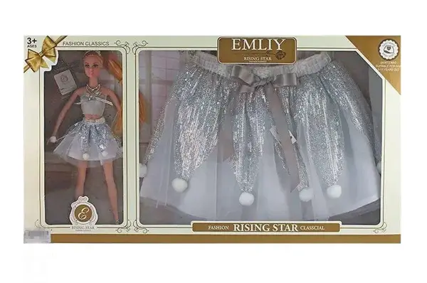 Лялька "Emily" QJ069A в наборі спідничка для дитини, коробка 60,5*6,5*33,2 см купити