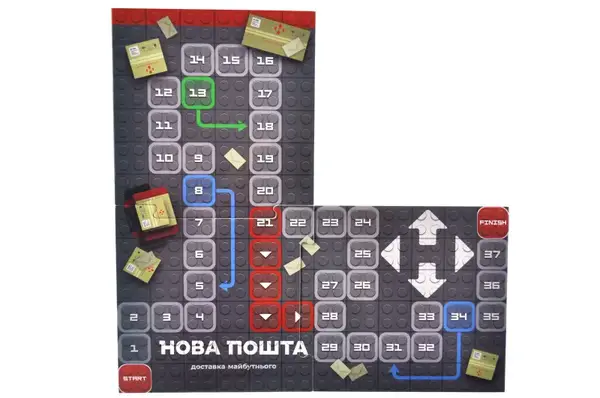 Конструктор блочний QB300-007 "Block&Steps: НОВА ПОШТА. Центральне відділення" + ходилка і гра 3в1, 91дет. qbee купити недорого в Україні, фото 2