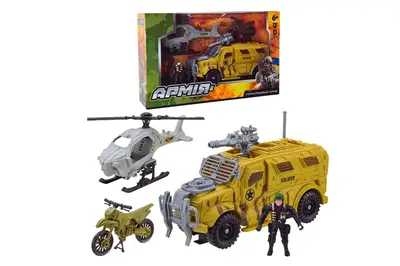 Військовий набір BL2314 військовий транспорт, аксесуари, коробка 48*12*30см купити