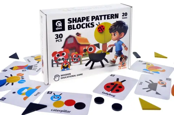 Розвиваюча дерев'яна гра QB700-005 "Фігурна мозаїка" 30 дет. qbee купити