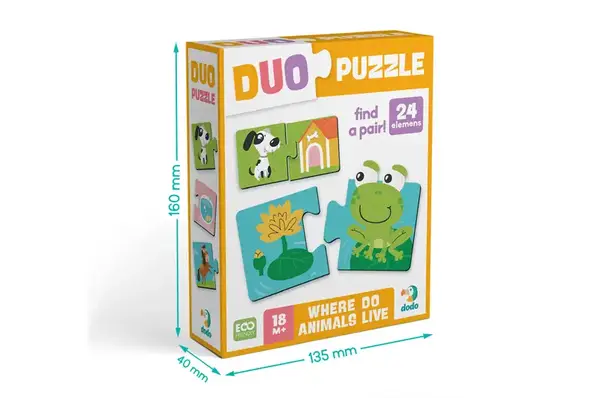 Пазли ДУО 300690 "Звірята та їх домівки" DoDo купити недорого в Україні, фото 4