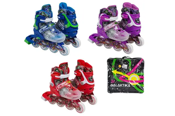 Ролики RS-0030 S (29-33) PU кол. світло, розсувні, пластик. носок, алюмінієва основа,ABEC-7 3 кольори. сумка купити