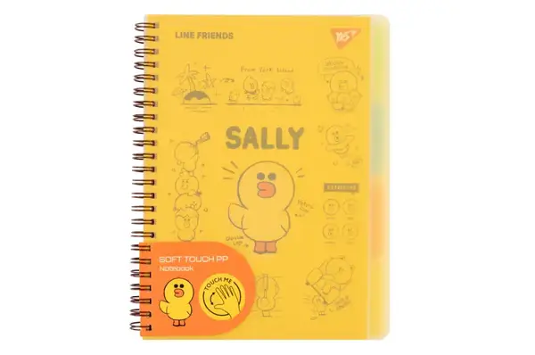 Зошит для записів YES А5 80 арк. софт-тач пласт. обкл. "Line Friends. Sally" купити