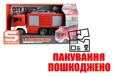 OUTLET Пожежна машина інерційна, озвучена, зі світлом, бризкає водою в коробці JS110 р.33*13,5*17,5см купити