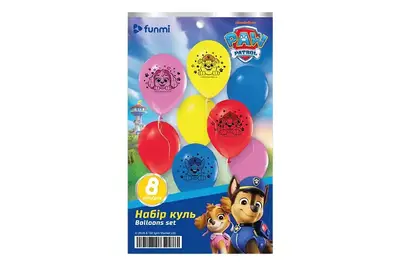 Набір з 8 повітряних кульок 23338 "Paw Patrol" 12"(30 см) funmi Набір з 8 повітряних кульок 23338 "Paw Patrol" 12"(30 см) funmi купити