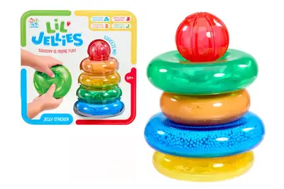 Конструктор сенсорний 937837 "ПІРАМІДКА-КОЛЬОРИНКА" серії "Lil' Jellies" у коробці р.4x25x24 см JELLY BLOX купити