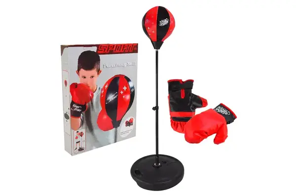 Боксерський набір BB114 (143881/1), надувна груша 20 см на стійці (80-110см), рукавички купити
