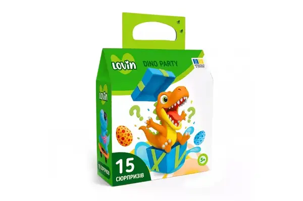 Подарунковий набір 7000230 "DINO PARTY" 15 сюрпризів в коробці LOVIN купити недорого в Україні, фото 2