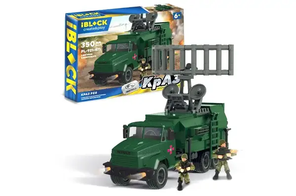 Конструктор IBLOCK PL-921-471 Армія КрАЗ РЕБ 350 деталей, 2 фігурки, у коробці 38*6,4*28 см купити