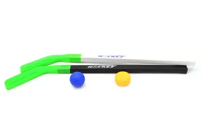 Хокейна клюшка (2 шт з шайбою і м"ячиком) в сітці 5253-2 р.73*5*13см купити